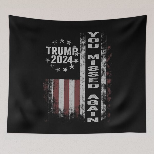 Item preview, You Missed Again Vintage American Flag Trump Vance 2024 Trump 2024 designed and sold by PROUD76EAGLE.