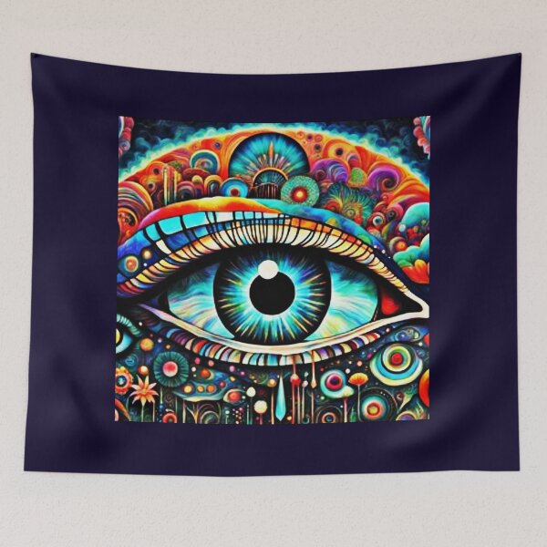 Item preview, Colorful Psychedelic abstract eye art design designed and sold by Pixelplanetdesigns.
