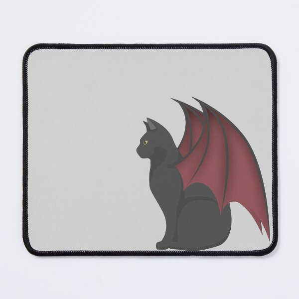 Item preview, Cute minimal modern halloween black cat with red bat wings designed and sold by CiniArt.