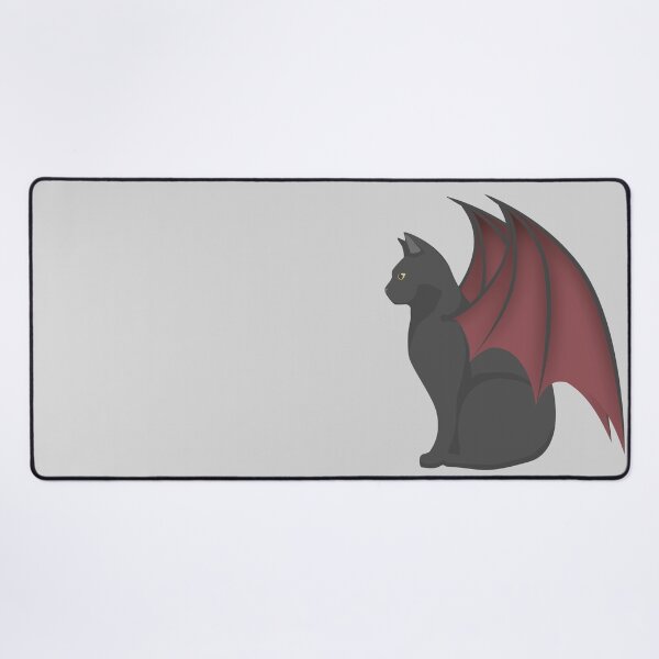 Item preview, Cute minimal modern halloween black cat with red bat wings designed and sold by CiniArt.