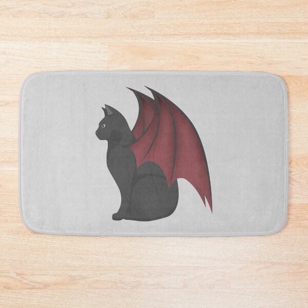 Item preview, Cute minimal modern halloween black cat with red bat wings designed and sold by CiniArt.