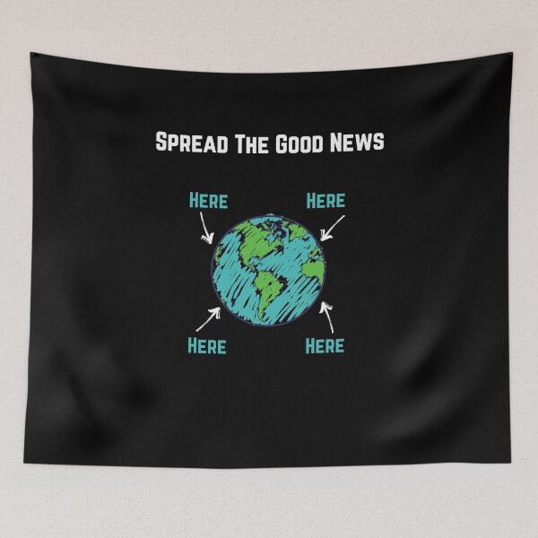 Item preview, Spread The Good News, white/teal font designed and sold by Redeemed365.