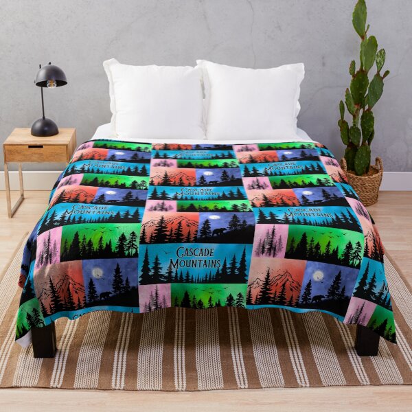 Item preview, Cascade Mountains Pop-Art Design | Nature Silhouette with Evergreen Forests & Bears designed and sold by Fredster1966.