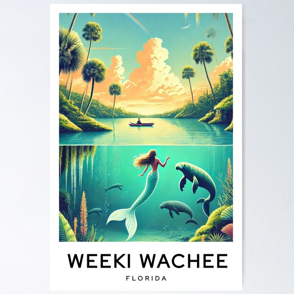 Item preview, Weeki Wachee Florida USA Digital Art TravelPoster designed and sold by TravelMarvel.