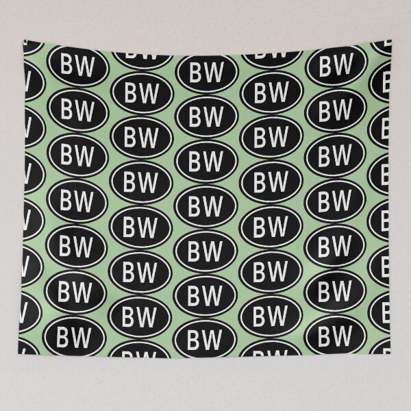 Item preview, BW Initials Monogram Oval White Letters designed and sold by Jeallan Designs.