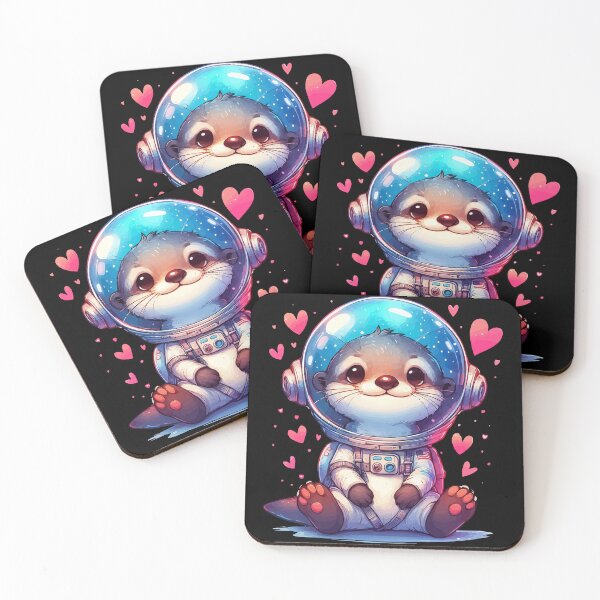 Item preview, Cute Otter Space Astronaut Love designed and sold by TomFrontierArt.