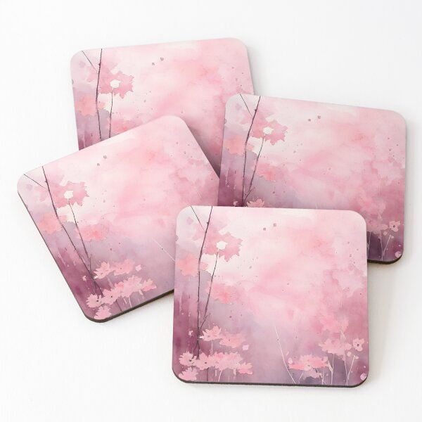 Item preview, PINK SPRING HAZE STREAM ~ Inspired by Handmade Paper Mache Abstract Watercolor Art Lover GIFT Print Poster designed and sold by Spinning Plates 360.