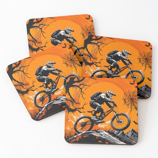 Item preview, MTB Rider Sending Trails at Halloween designed and sold by GrizzlyCollective.