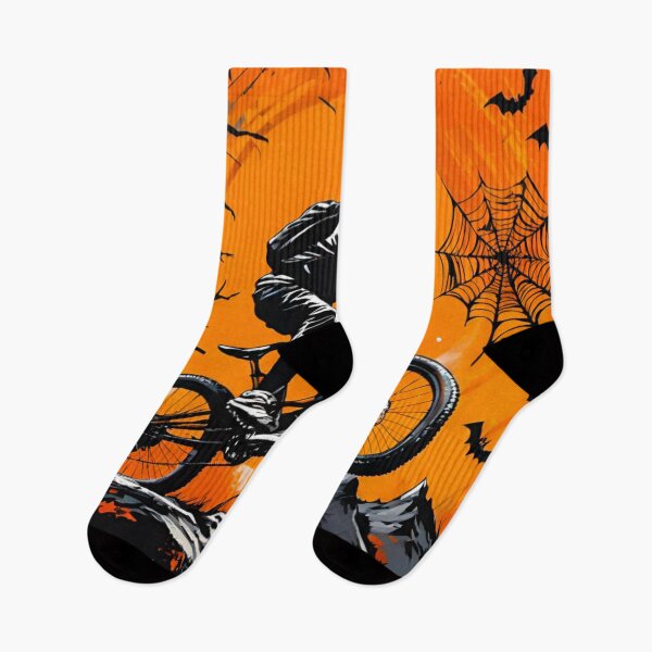 Item preview, MTB Rider Sending Trails at Halloween designed and sold by GrizzlyCollective.