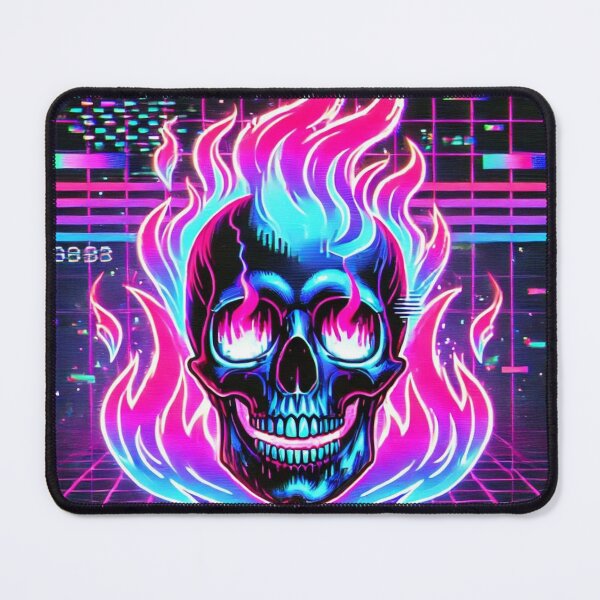 Item preview, Flaming Skull – Neon Glitch designed and sold by Static-Theory.