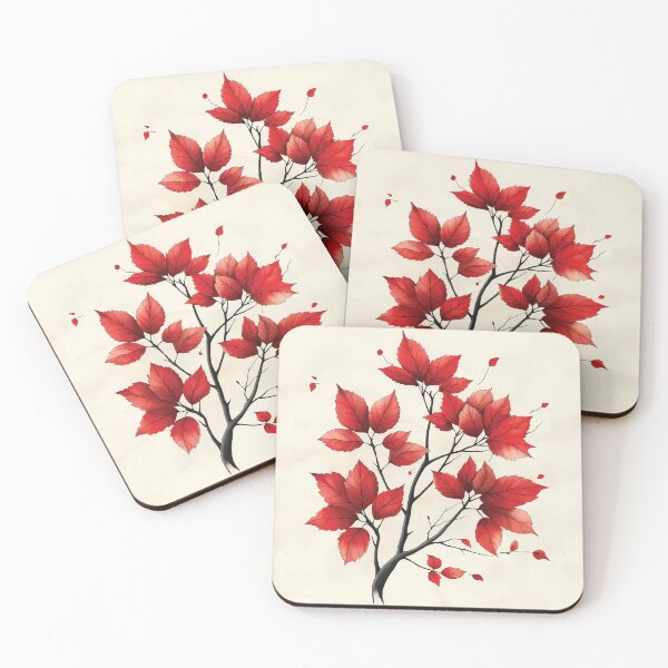 Item preview, A branch with vibrant red leaves design. designed and sold by HEMRO.