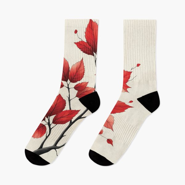 Item preview, A branch with vibrant red leaves design. designed and sold by HEMRO.