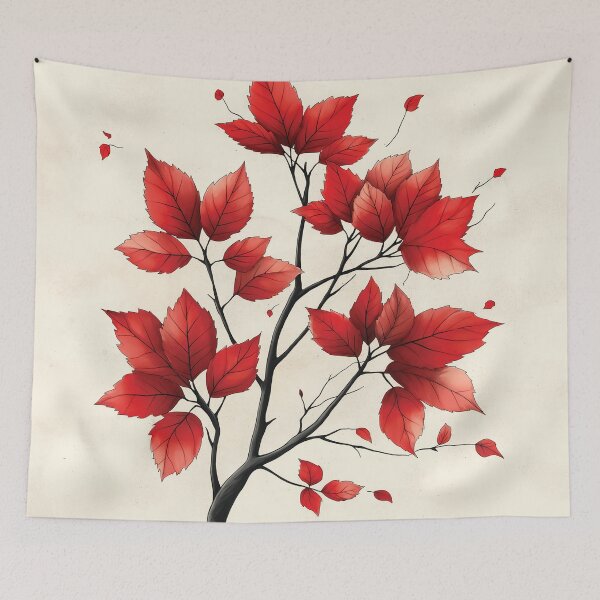 Item preview, A branch with vibrant red leaves design. designed and sold by HEMRO.