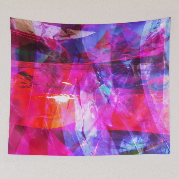 Artikelvorschau, Blau Rot Rosa Lila Abstrakte Aluminiumfolie Fotografie Schichten entworfen und verkauft von lynnbowersart.