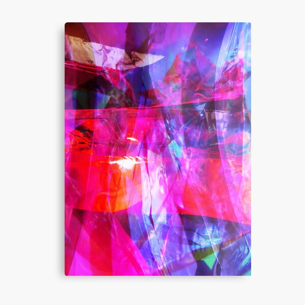 Aperçu de l'œuvre Couches de photographie abstraites en aluminium bleu rouge rose violet créée et vendue par lynnbowersart.