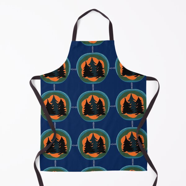 Item preview, Northwoods Pine Trees, Aurora Borealis, Evergreen pattern, Dark blue Background designed and sold by Stephanie Rowan.