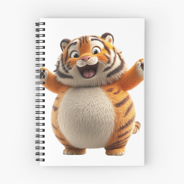 Item preview, Happy cartoon tiger joyfully waving with excitement & charm designed and sold by Art-Beans.