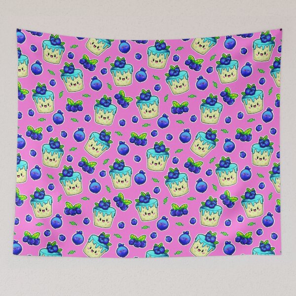 Item preview, Blueberries Seamless Pattern Pink designed and sold by ZiiGiArts.