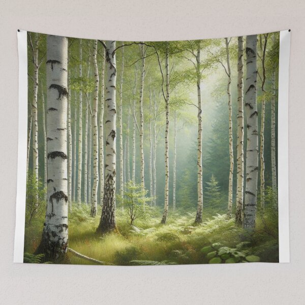 Item preview, Birch trees zen forest designed and sold by ValerieStOnge.