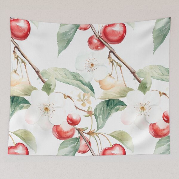 Item preview, Cherry botanical pattern illustration  designed and sold by DariyaDell.
