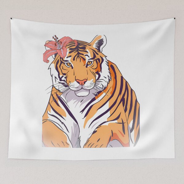 Item preview, Tigress with Tiger Lilly behind her ear designed and sold by CrazyDuoTeam.