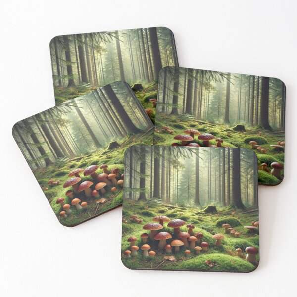 Item preview, Wild mushrooms in the forest designed and sold by ValerieStOnge.