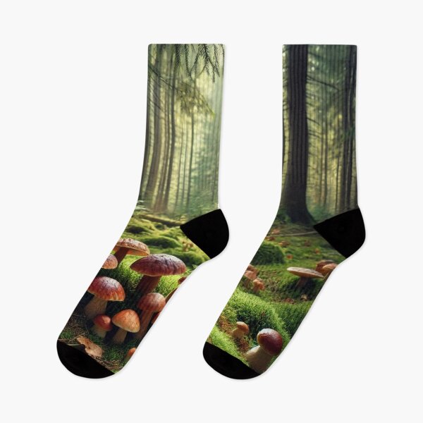 Item preview, Wild mushrooms in the forest designed and sold by ValerieStOnge.