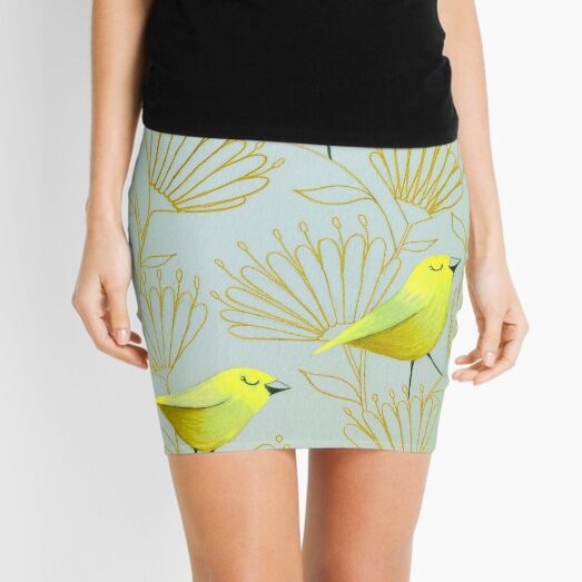 Golden birds Mini Skirt