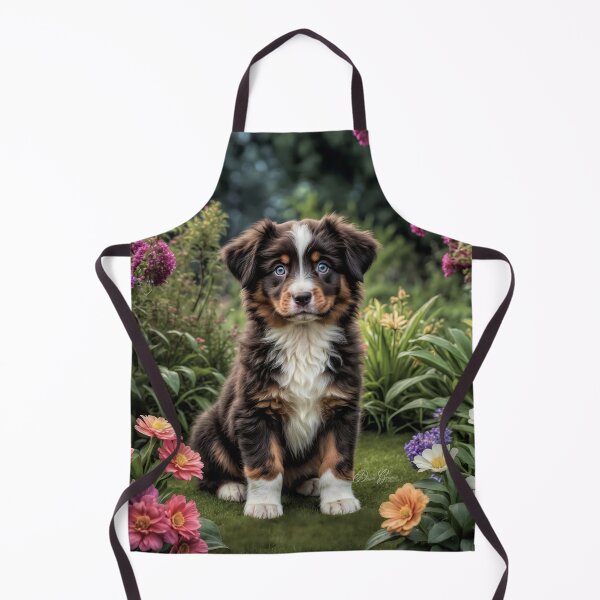Item preview, Sully Australian Shepherd Puppy Portrait Art designed and sold by Heart and Soul Studio.