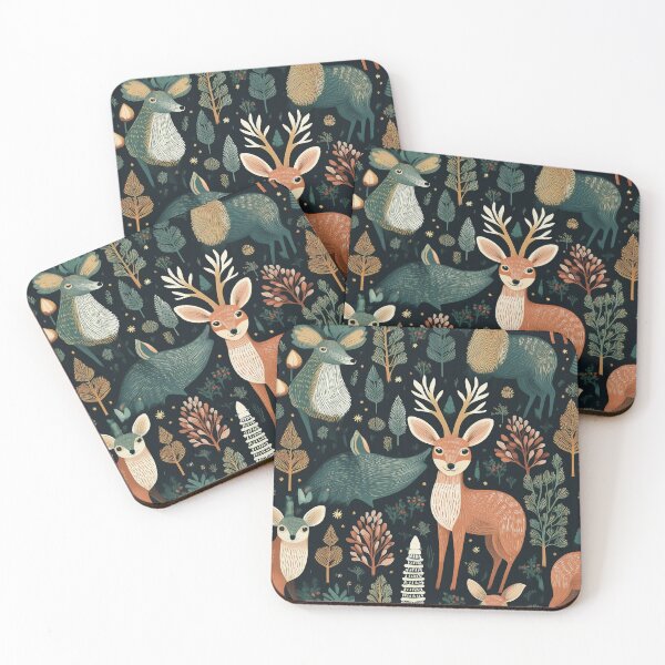 Item preview, night creatures forest animals pattern vintage designed and sold by SusanStDigital.