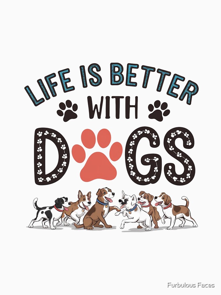 Thumbnail 7 of 7, Classic T-Shirt, Life is Better with Dogs Paw Print designed and sold by Furbulous.