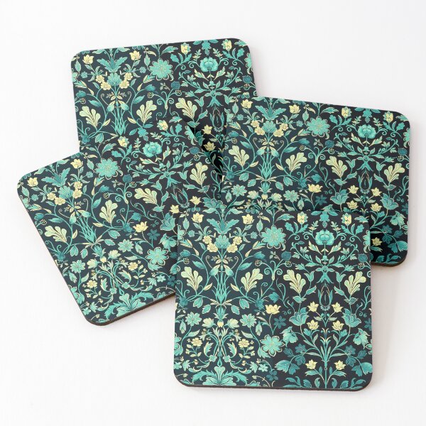 Item preview, Blue Retro Flovers Pattern designed and sold by wonderpix.