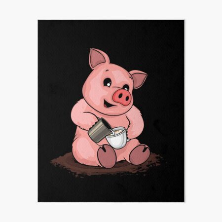 Artikel-Vorschau von Süßes Schwein gießt Latte Art Kaffeeliebhaber Barista, designt und verkauft von DSWShirts.