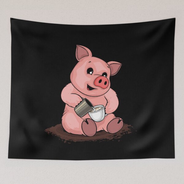 Item preview, Cute Pig Pouring Latte Art Coffee Lover Barista designed and sold by DSWShirts.
