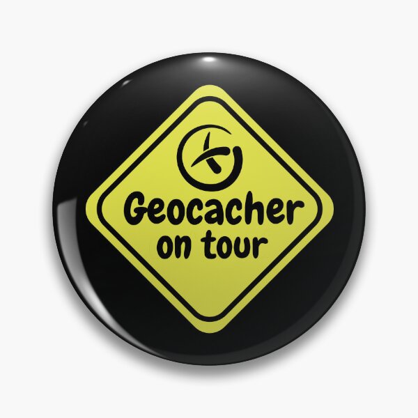 Item preview, Geocaching car decal bumper, geocacher on tour yellow warning sign designed and sold by portrait4you.