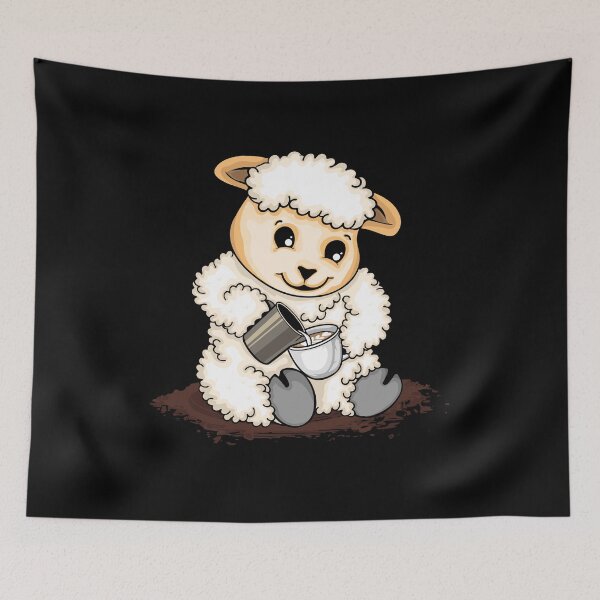 Item preview, Cute Sheep Pouring Latte Art Coffee Lover Barista designed and sold by DSWShirts.