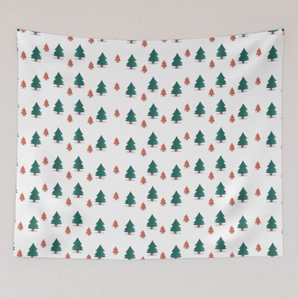 Item preview, Minimal Christmas Tree Pattern  Title: Simple geometric Christmas trees seamless pattern for holiday decor and festive wrapping. designed and sold by Anastasiia Yurevych.