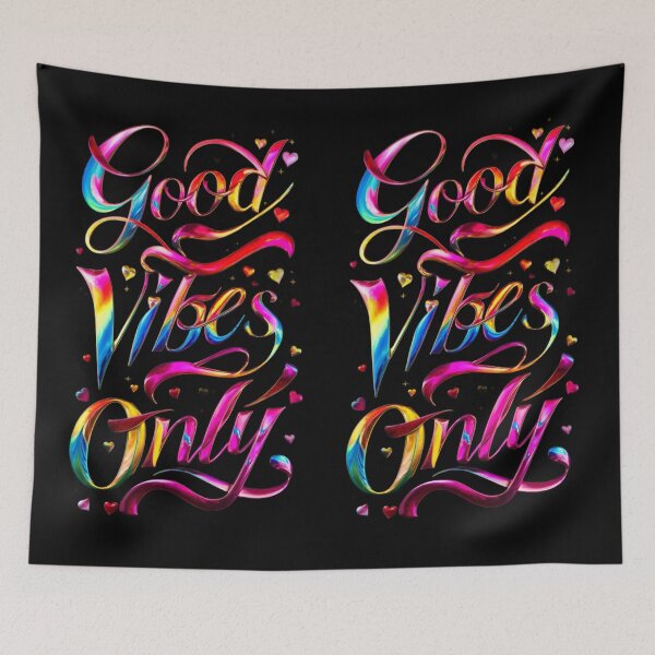 Item preview, Good Vibes Only - Unique Colorful Metallic Design - Black designed and sold by JLEmporium.