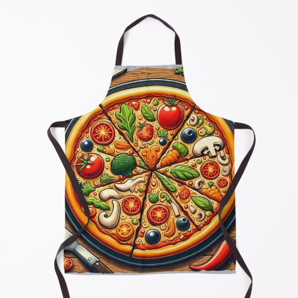 Item preview, Colorful Vegetarian Pizza with Fresh Ingredients Illustration designed and sold by ZetaDream.