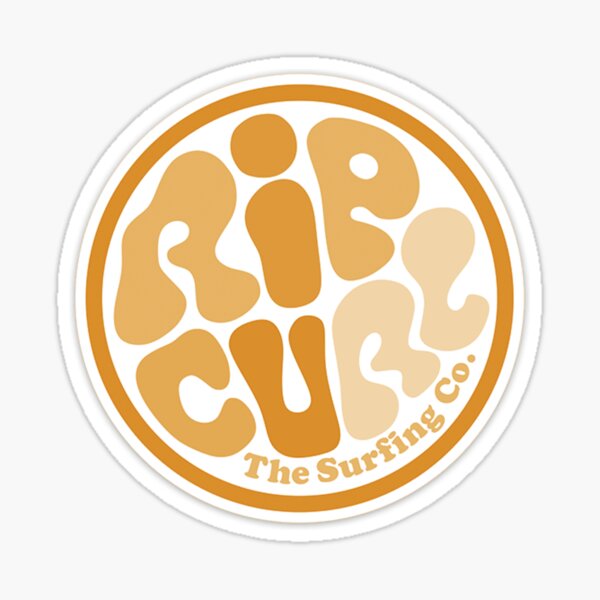 Vista previa del artículo con la obra «Logotipo de surf vintage naranja, genial, retro, rip surf curl, tablas de surf co.», diseñado y vendido por Kludoman.