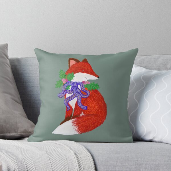 Item preview, Christmas Fox with Holly and Bow - Illustration by Jemma Jamie Skidmore  designed and sold by Jemma Jamie Skidmore.