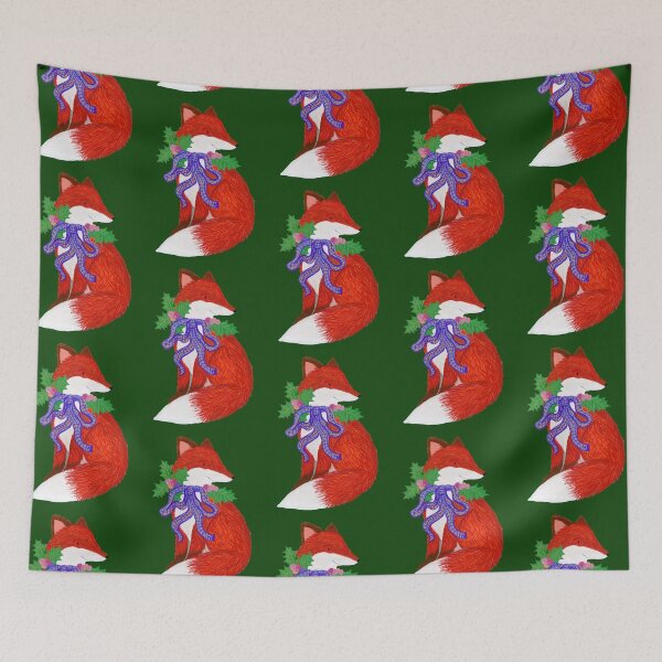 Item preview, Christmas Fox with Holly and Bow - Illustration by Jemma Jamie Skidmore  designed and sold by Jemma Jamie Skidmore.