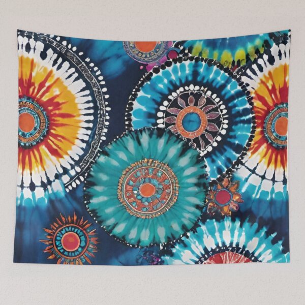 Item preview, Tie dye doodle in blue designed and sold by KirstenStar.
