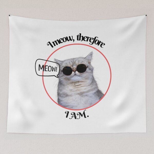 Item preview, IMeowThereforeIAm, CatPhilosopher designed and sold by DesignByMalwina.