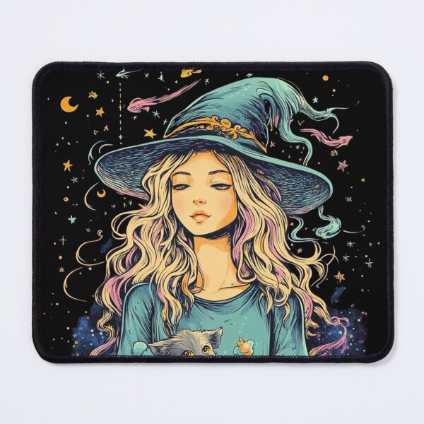 Item preview, Enchanting Anime Realm: Witch, Cat, and Magic Stars designed and sold by MythSpire.