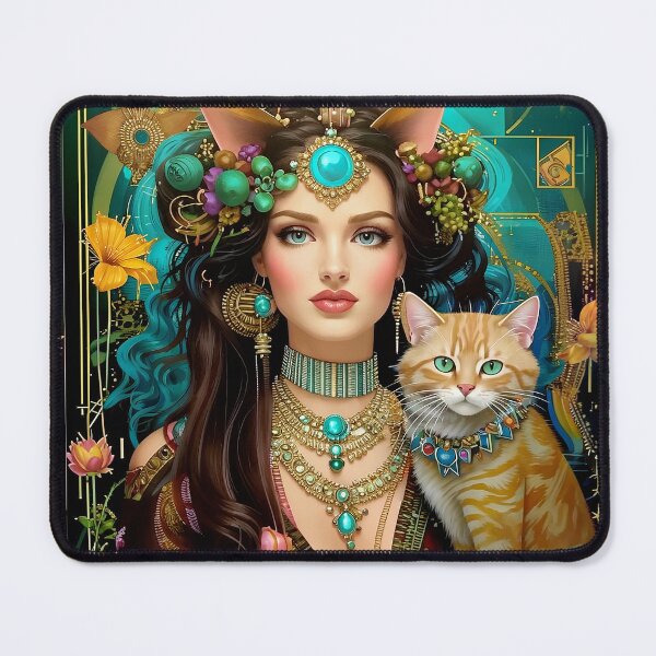 Item preview, Beautiful girl with a cat. designed and sold by Natalia-Vlad.
