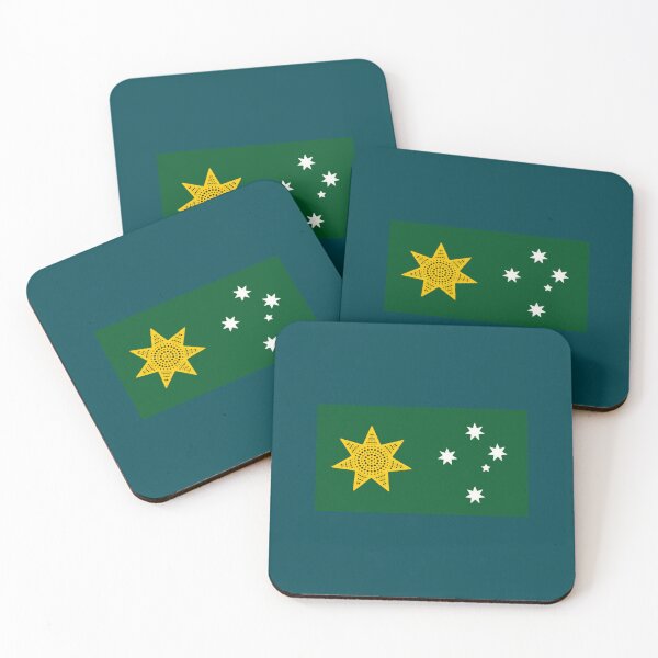 Item preview, Australia. Golden federation sun flag. Alt edition with Southern Cross  designed and sold by Kangaroo Sun.