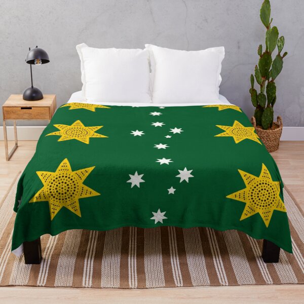 Item preview, Australia. Golden federation sun flag. Alt edition with Southern Cross  designed and sold by Kangaroo Sun.