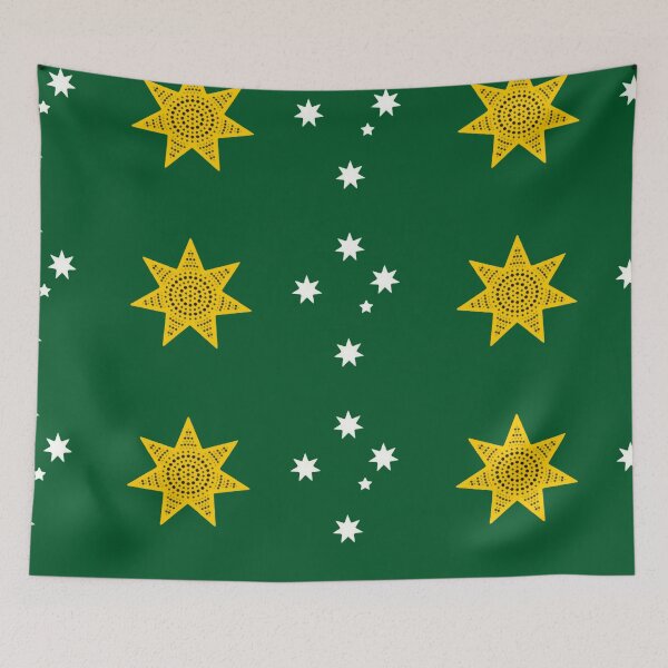Item preview, Australia. Golden federation sun flag. Alt edition with Southern Cross  designed and sold by Kangaroo Sun.