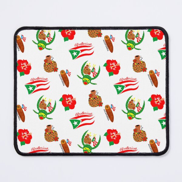 Item preview, Puerto Rico Afro Boricua Flag Symbols Green Yellow Red Black Alcapurria Hibiscus Flower Vejigante Mask Shekere designed and sold by byDarling.